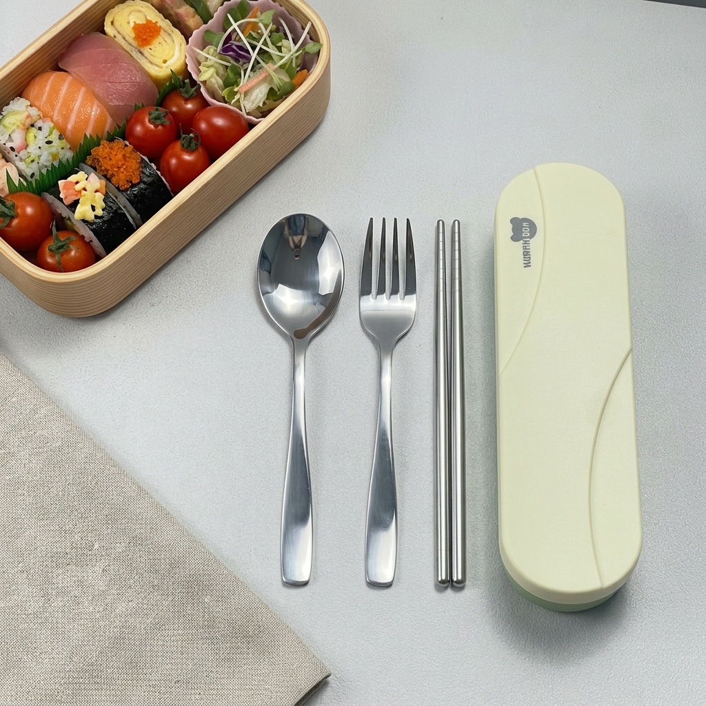 Camp Utensil Set - Draagbare bestekset van roestvrij staal, bestaande