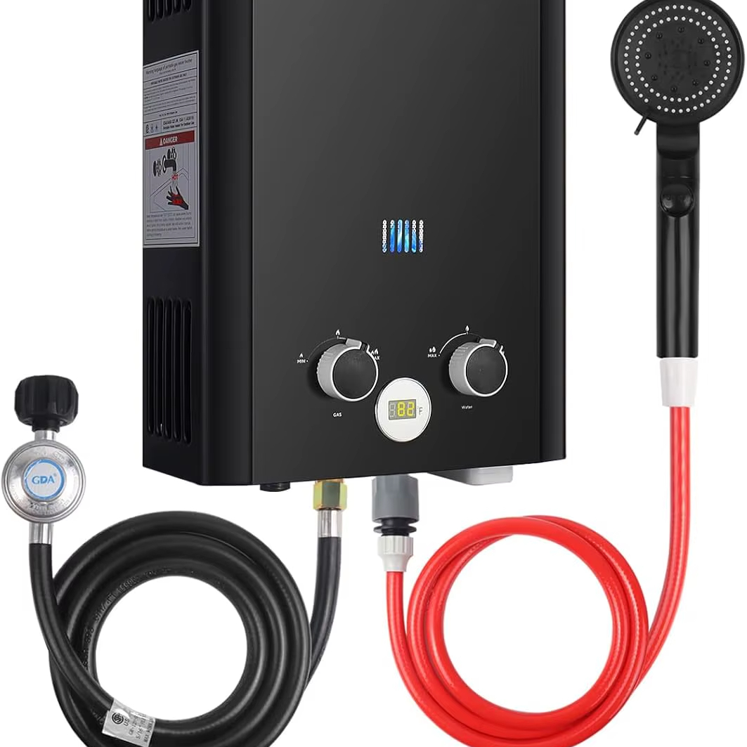 Outdoor Camping Hot Water Heater - Draagbare propaan-boiler zonder reservoir, 1,58 GPM