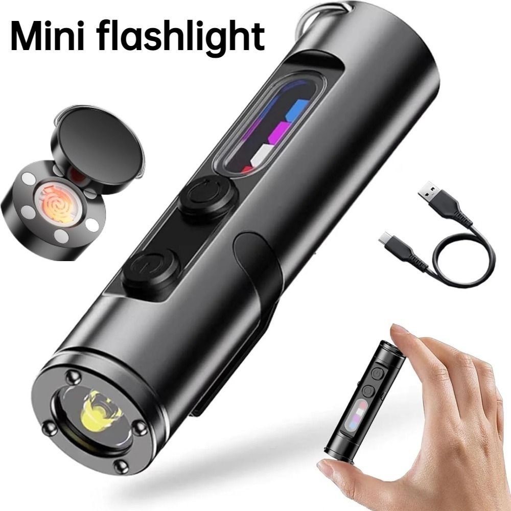 Outdoor Camping Adventure Lamp - Mini-buitenzaklamp Type C Oplaadbare LED-magneetlamp met