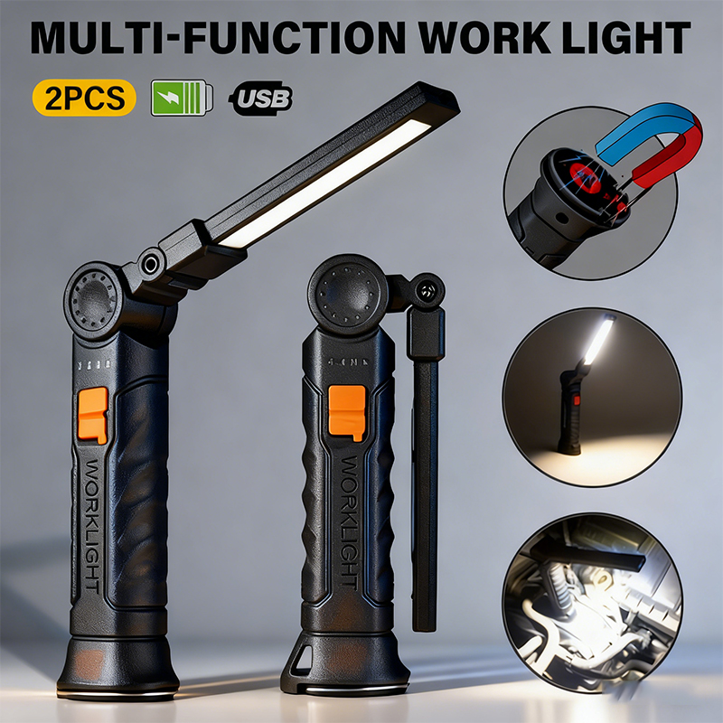Outdoor Camping Adventure Lamp - Draagbare COB LED-zaklamp USB oplaadbare werklamp