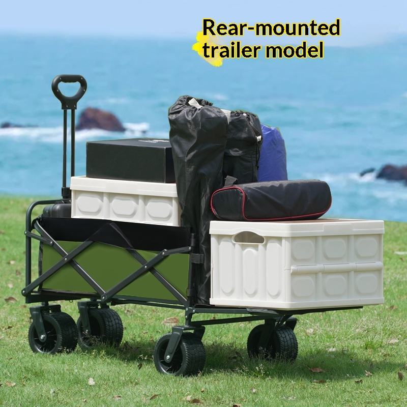 Outdoor Camping Table With Storage - Fabrieksuitverkoop Vierwiel Platform Camping Utility Wagon