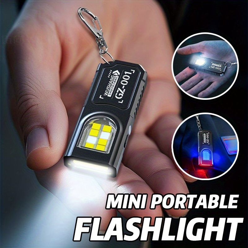 Outdoor Camping Adventure Lamp - Krachtige Mini COB LED-sleutelhangerzaklamp USB C