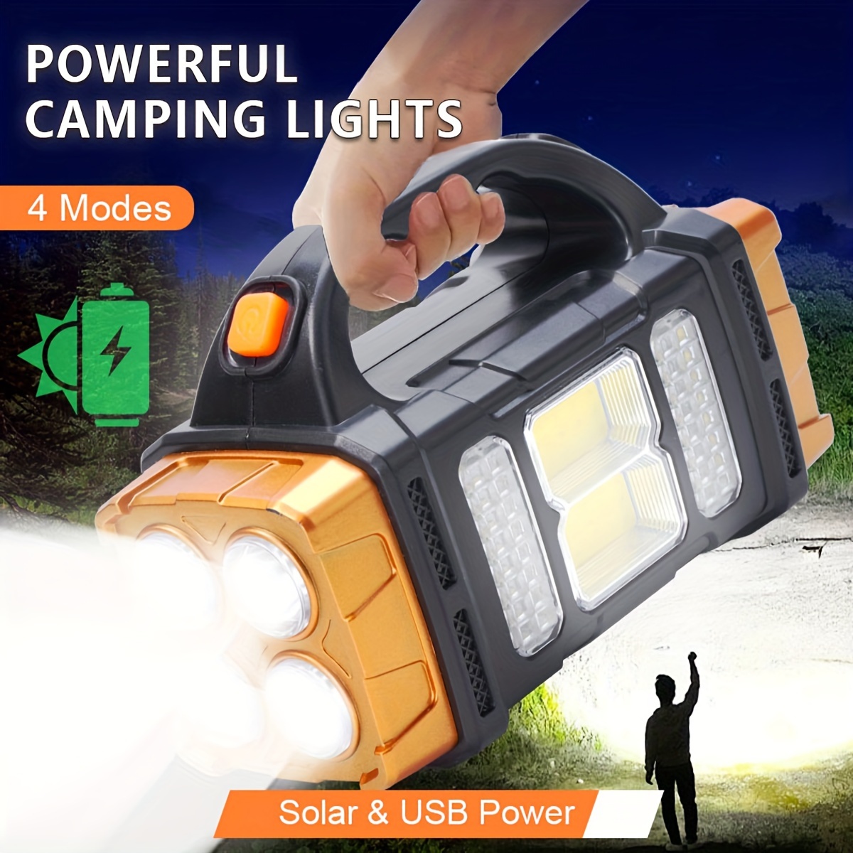Outdoor Camping Adventure Lamp - Nieuwe upgrade oplaadbare krachtige zonne-energie LED-zaklamp