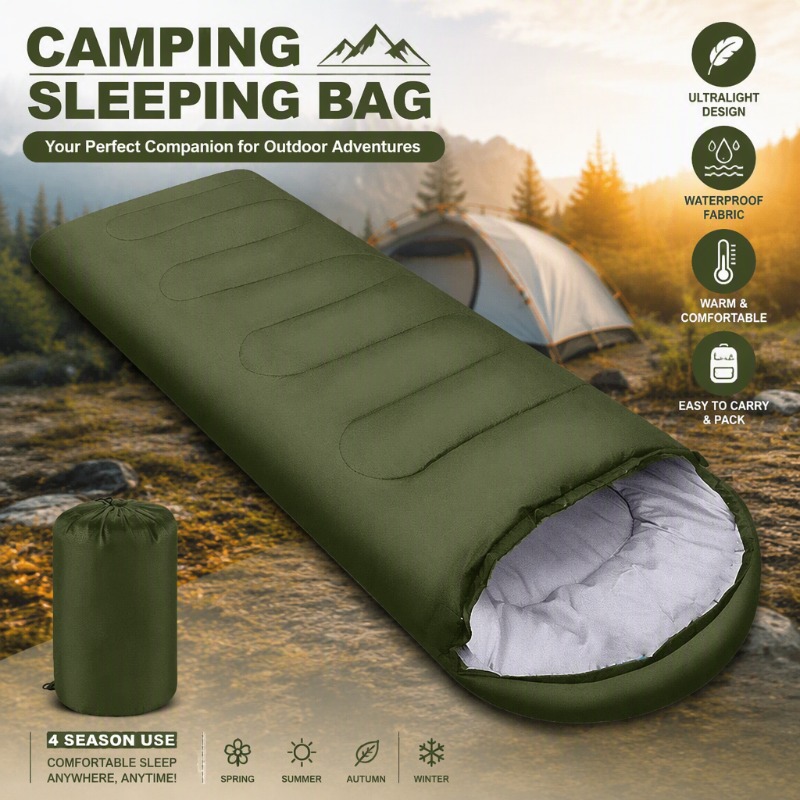 Outdoor Camping Sleeping Bag - 1 stuks 4 seizoenen ultralichte waterdichte