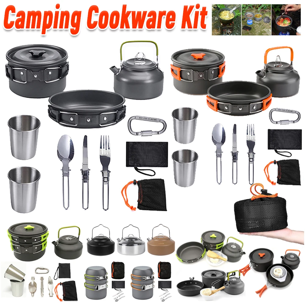 Camp Utensil Set - Campingkookgerei Set Ketel Pot Pan Kookset