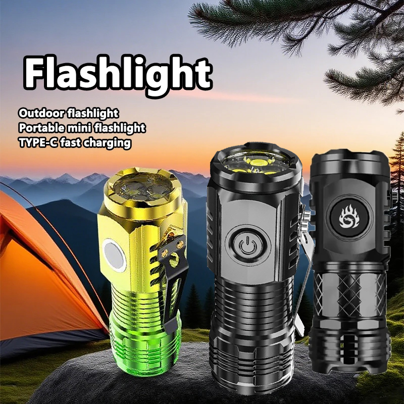 Outdoor Camping Adventure Lamp - Superheldere MINI LED-zaklamp Zaklamp Oplaadbare visverlichting