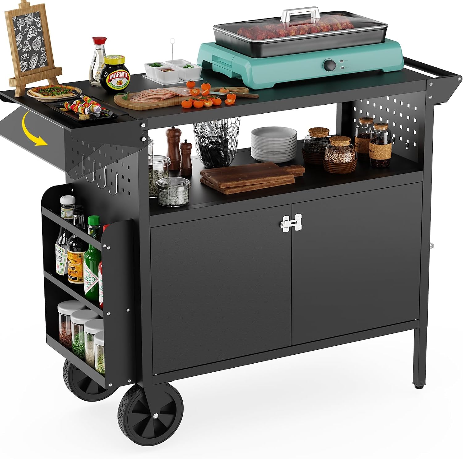 Buitenkeuken op wielen met opb - Outdoor Camping Table With Storage recensie en prijs