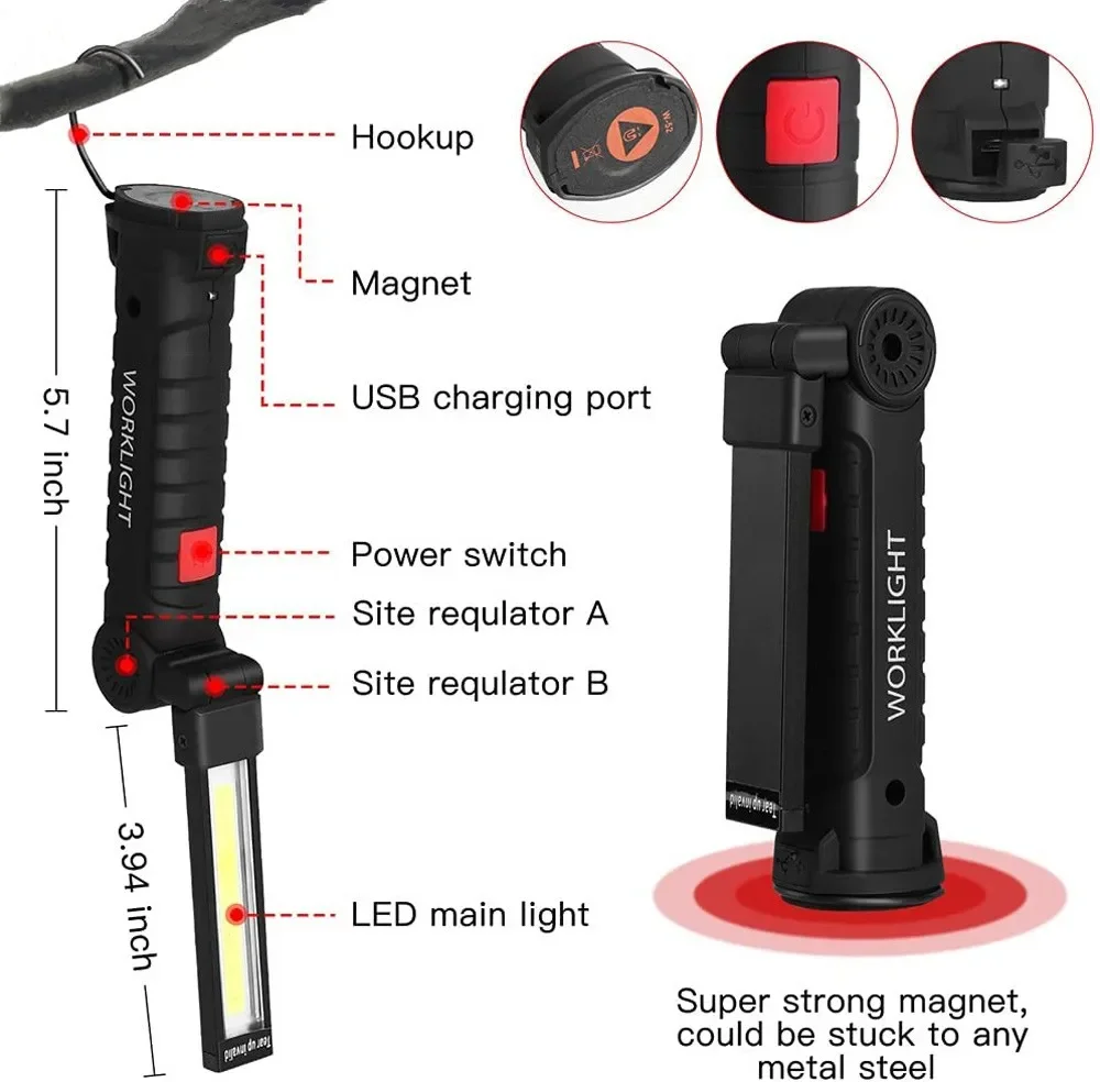 Draagbare COB LED-zaklamp USB  - Outdoor Camping Adventure Lamp recensie en prijs