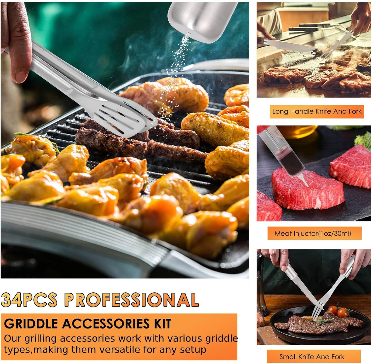 34-delige zware grillgereedsch - Camp Utensil Set recensie en prijs
