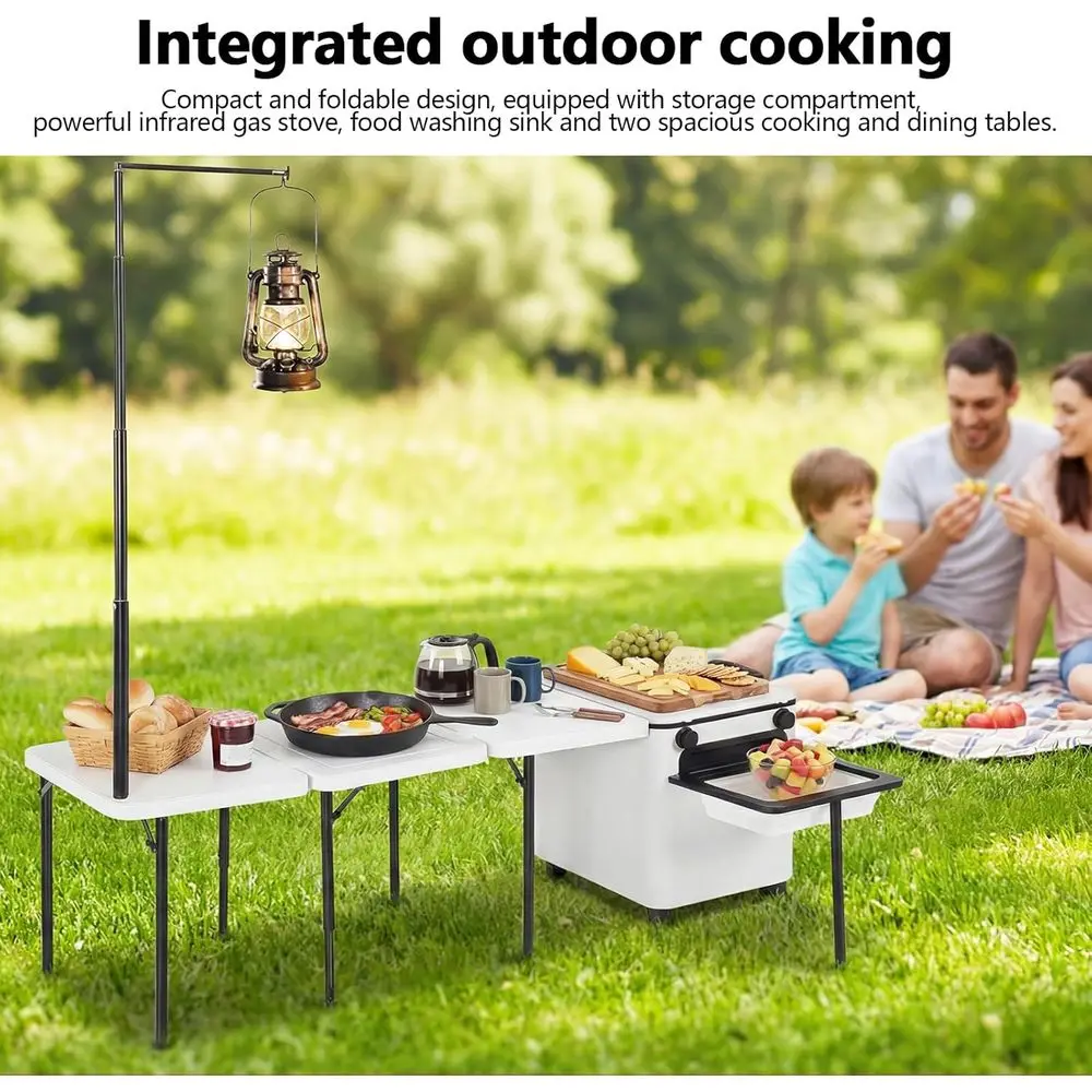 Draagbare opvouwbare buitenkeu - Outdoor Camping Table With Storage recensie en prijs