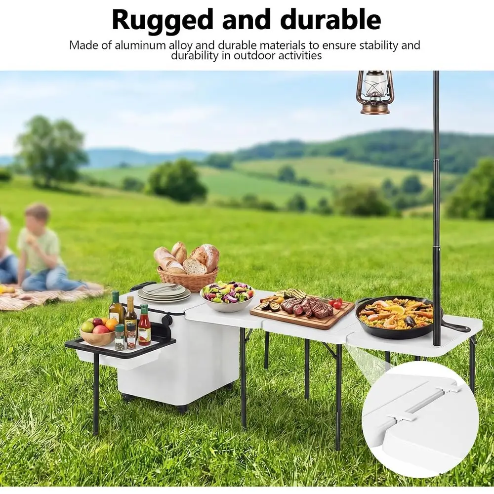 Draagbare opvouwbare buitenkeu - Outdoor Camping Table With Storage recensie en prijs