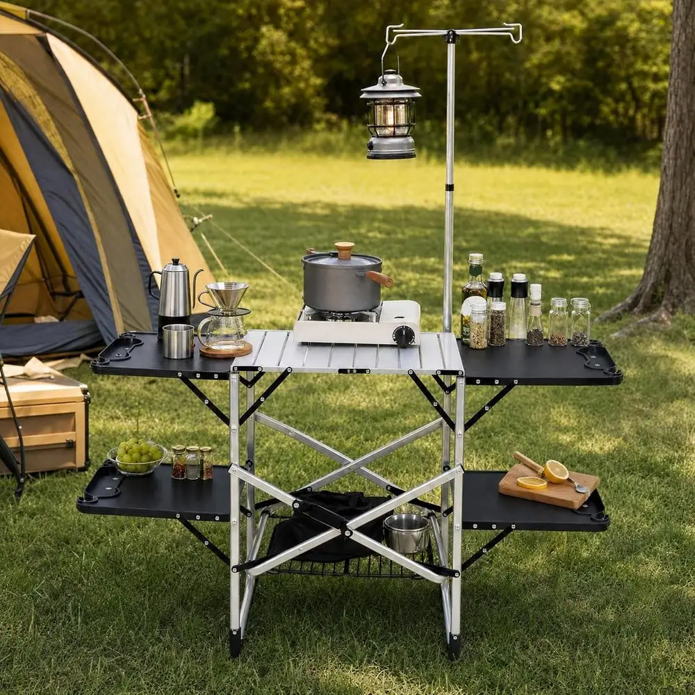Draagbare buitenkeukentafel me - Outdoor Camping Table With Storage recensie en prijs