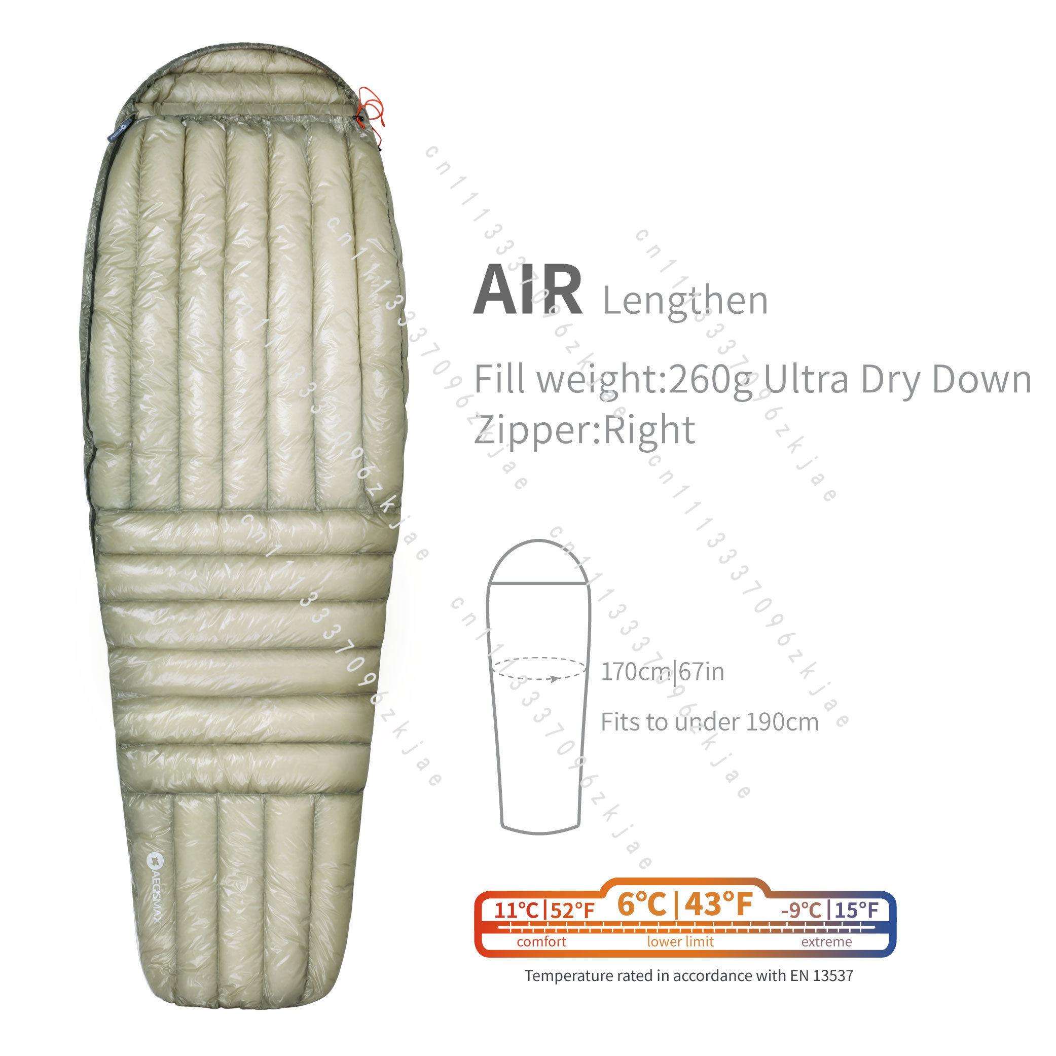 AIR 10D 800FP Ultra Dry Down S - Outdoor Camping Sleeping Bag recensie en prijs