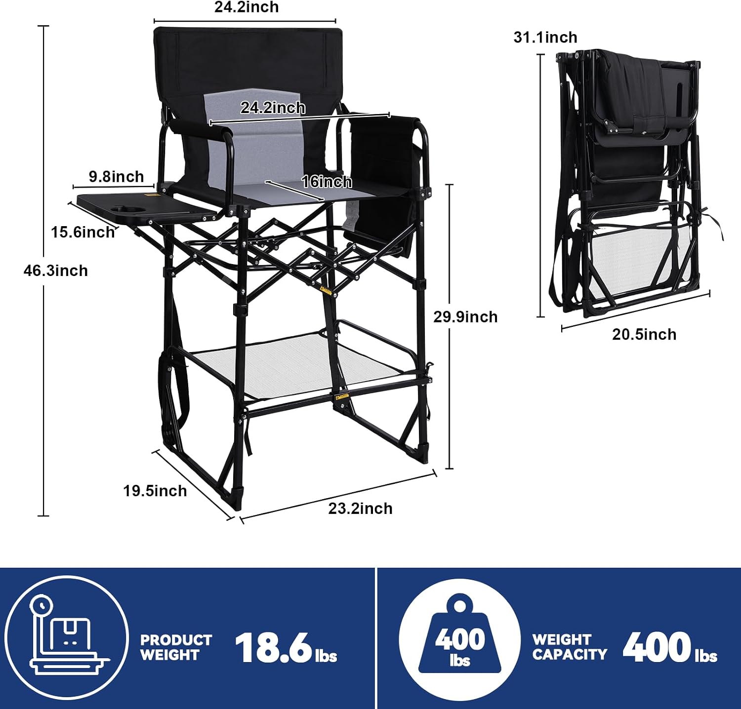 2-pack extra hoge opvouwbare c - Outdoor Camping Table With Storage recensie en prijs