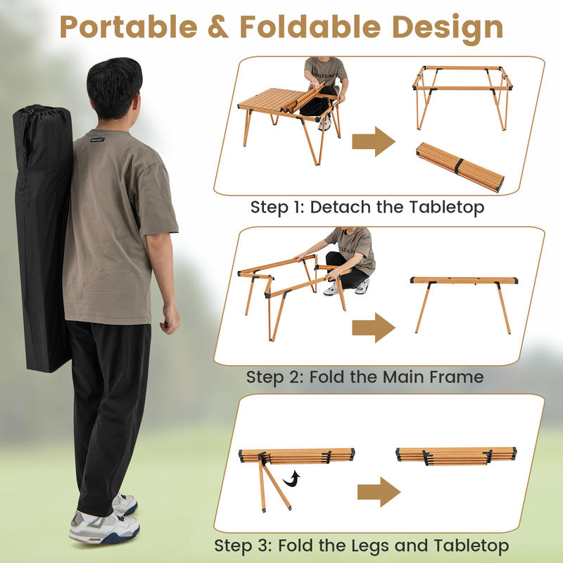 Opvouwbare picknicktafel 93 x  - Outdoor Camping Table With Storage recensie en prijs